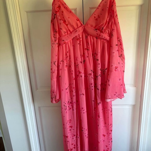 Pink Maternity Floral Maxi Dress - Picture 1 of 5
